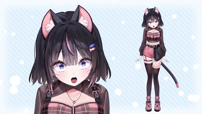 draw and rig 2d vtuber, live2d model commission, 3d vtuber model, live2d rigging