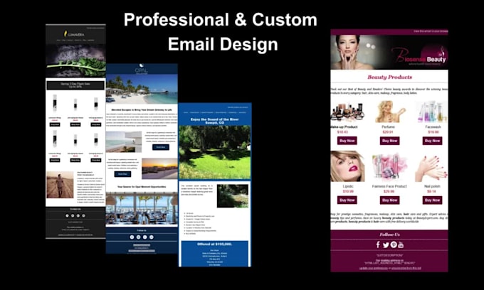 design responsive mailchimp, klaviyo email template