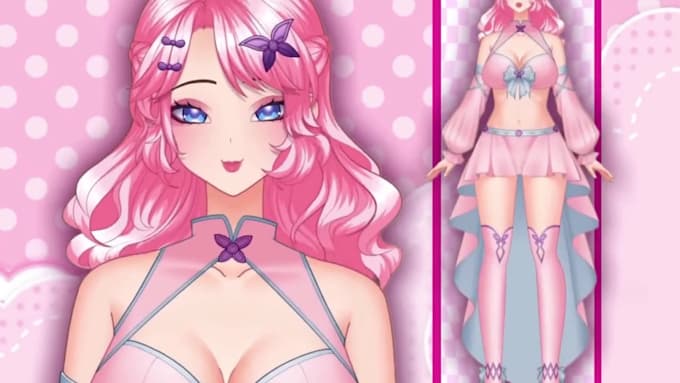 rig your live 2d vtuber model female vtuber model for vtube studio and vbridger