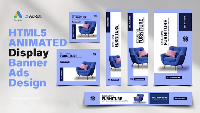 design google display banner ads for adroll or adwords