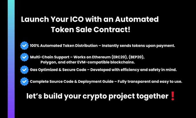 develop an automated token sale contract for your crypto project