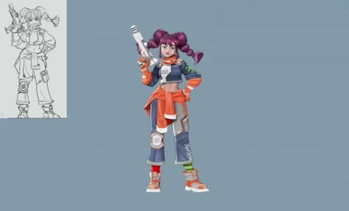 convert your 2d art into 3d character model perfect reedy for  3d printing