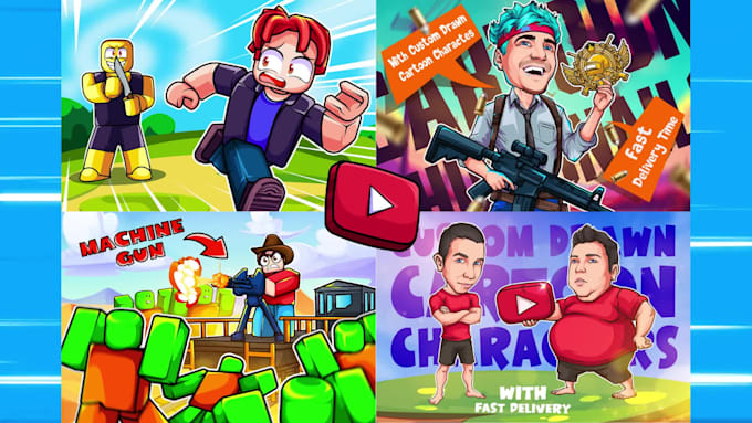 draw cartoon youtube thumbnail