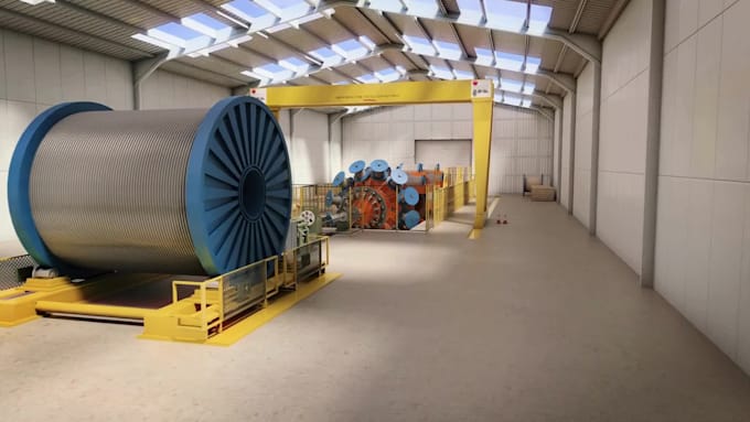 create 3d industrial animation cable manufacturing machine offshore energy video