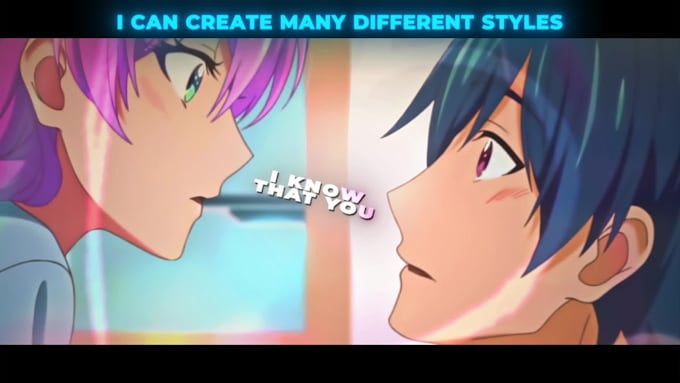 do beautiful short amv anime music video or edit for you