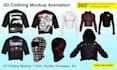 make 3d clothing mockup, apparel, and animation