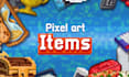 create pixel art of items and food