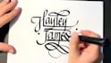 write your logo or name with hand drawn calligraphy