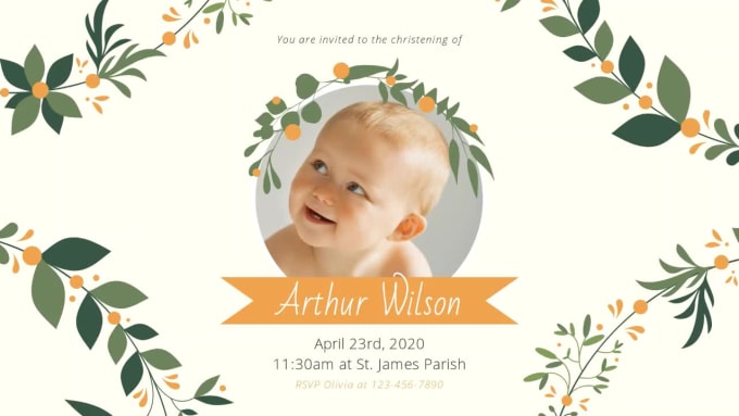 Design Baptism Christening Invitation Using Canva Pro By Bogdan Micu Fiverr