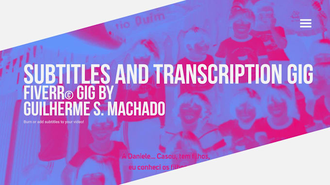 create closed captions english or portuguese