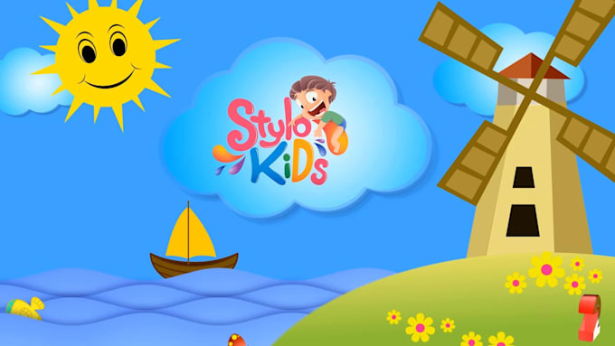create very cool kids video intro logo animation