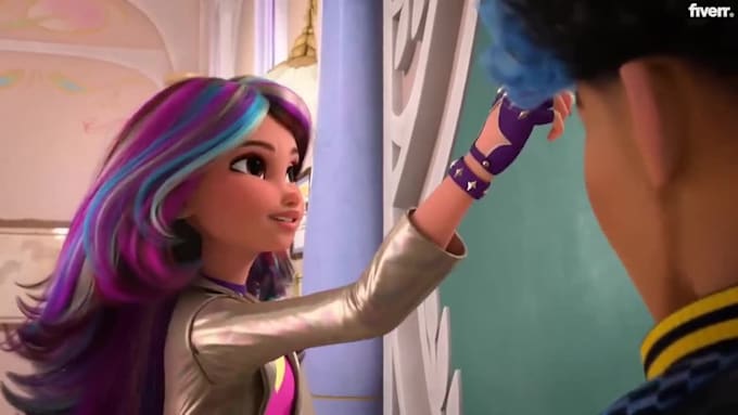 do 3d cartoonist animated music video,ai pixar style,3d animated music video, ai