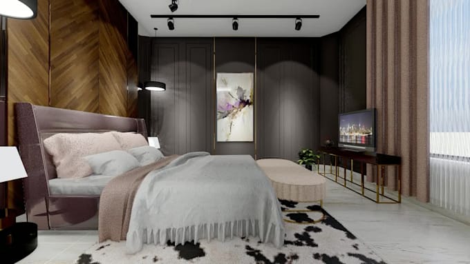 do architectural interior design with realistic 3d rendering