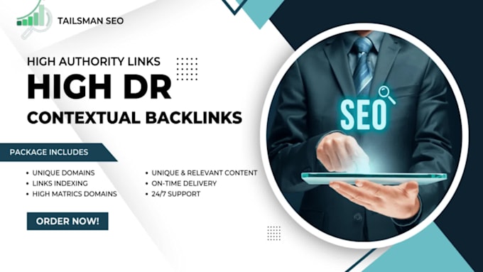 high quality domain rating DR 60 to 90 plus contextual backlinks