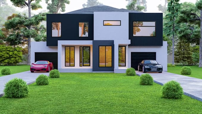 do architectural 3d interior, exterior realistic rendering