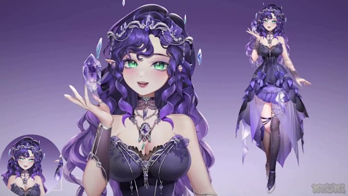 draw and rig 2d v tuber model,live 2d rigging, live2d character model,anime art