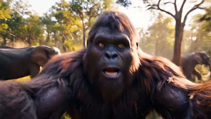 create viral ai bigfoot vlog videos and gorilla pov shorts