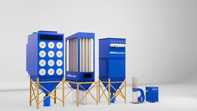 do industrial 3d model and photorealistic render
