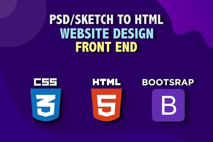 convert psd to html, xd to html, sketch to html responsive