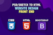 convert psd to html, xd to html, sketch to html responsive