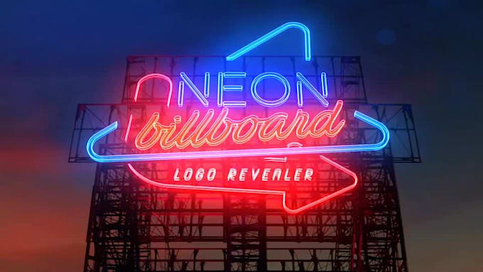 create a dynamic neon billboard logo animation intro for you