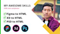 convert figma to bootstrap 5 xd to HTML CSS responsive website design