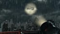 make cinematic sky batman signal logo intro