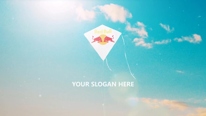 make realistic kite logo reveal intro