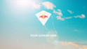 make realistic kite logo reveal intro
