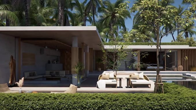 create interior and exterior 3d modeling and rendering