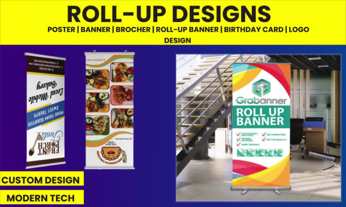 Design amazing roll up banner, retractable, pop up or pull up banner by ...