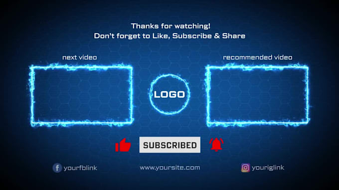 create youtube outro end screen or intro