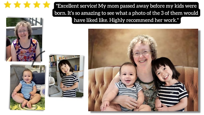combine photos into one realistic family portrait