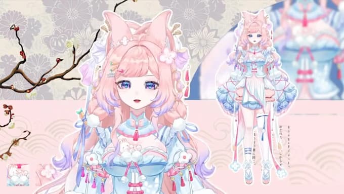 draw, rig anime vtuber model, live2d model vtuber character, live2d rigging