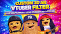 create a custom 3d ar vtuber filter for snap camera, lens studio ready to stream