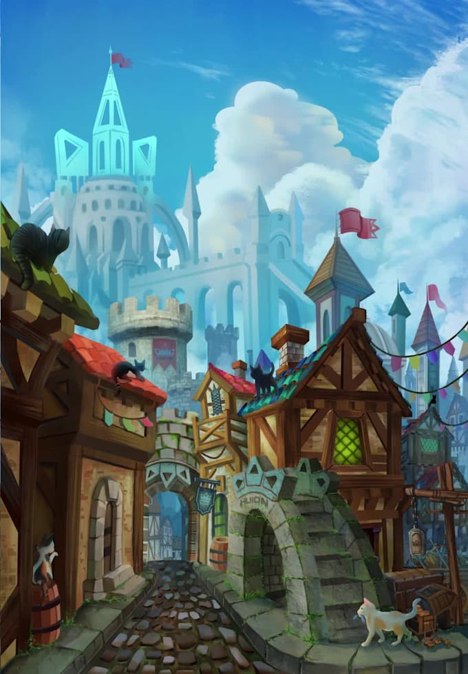 paint concept art and backgrounds for your project