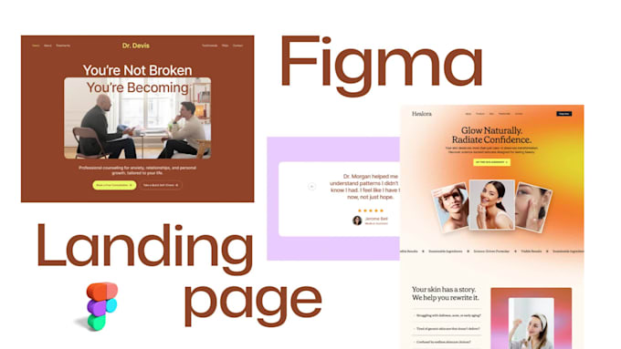 Create responsive website landing page ui ux design in figma by Pixel ...