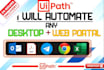 build uipath rpa bots for web and excel automation