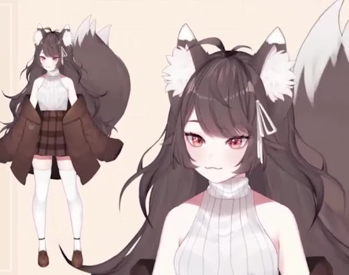 design and rig live2d model, vtuber rigging, 2d vtuber model anime vtuber style