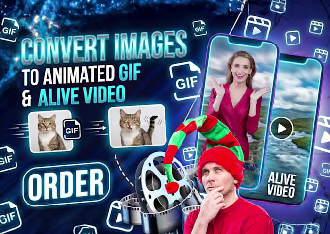 create still images into an animated GIF and photo to alive video
