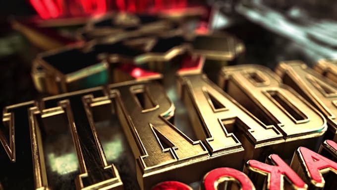 create logo animation 3d gold and black intro