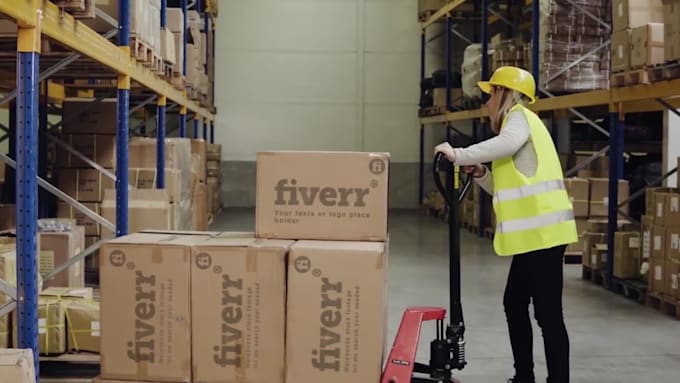 make video mockup as like logistics truck warehouse etc