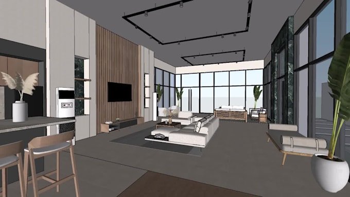 create sketchup 3d model and 3d rendering