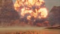 cinematic fire explosion, fire gunshots visual art muzzle flashes to your video