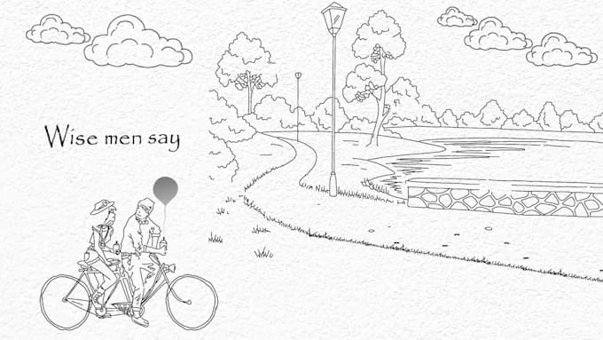 do trendy hand drawn and illustrated  animated lyric video