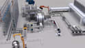 create 3d industrial animation robotic automated manufacturing  production line