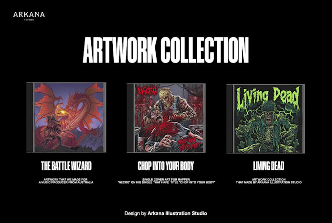 design dark, horror artwork for metal album cover art