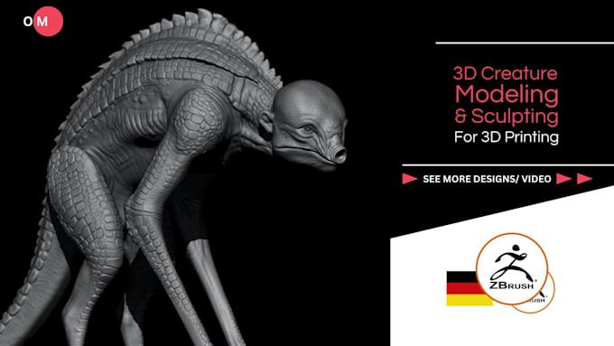 sculpt custom 3d creatures monsters for 3d printing stl