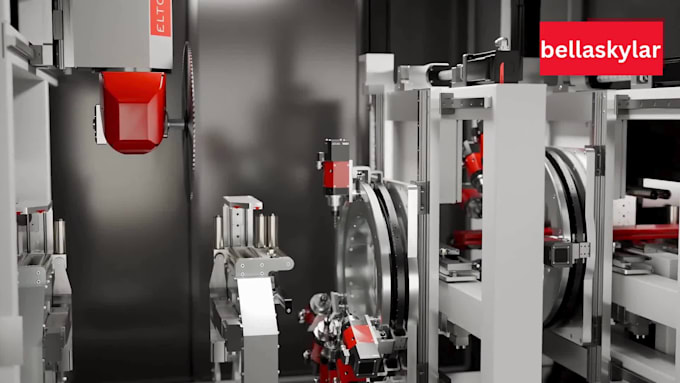 create 3d industrial animation for machinery, factory and manufacturing