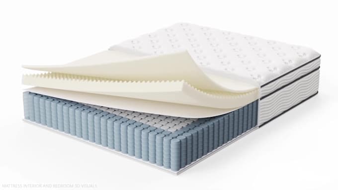 create realistic 3d mattress animation video for ecommerce and product ads